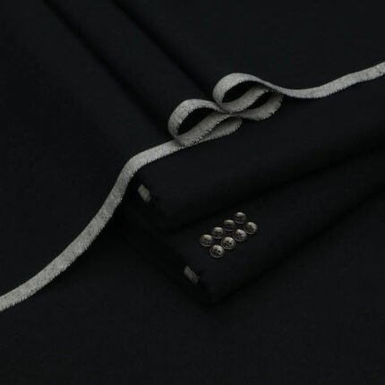 Unstitched Khaddar Suit Black Winter