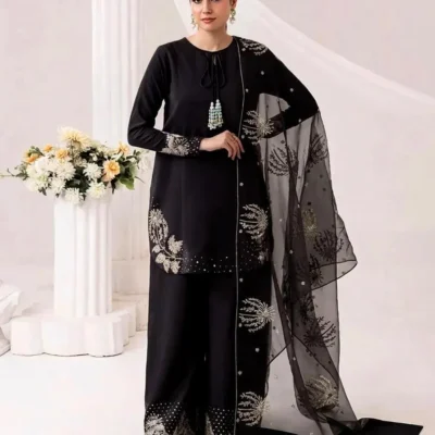 Silver/Golden Heavy Sequence Embroidery 3Pcs Set