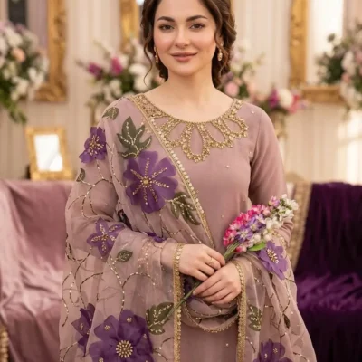 Silver/Golden Heavy Sequence Embroidery 3Pcs Set