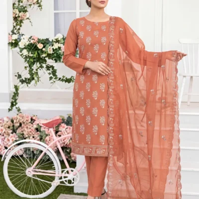 3-Piece Unstitched Embroidered Linen For Winter